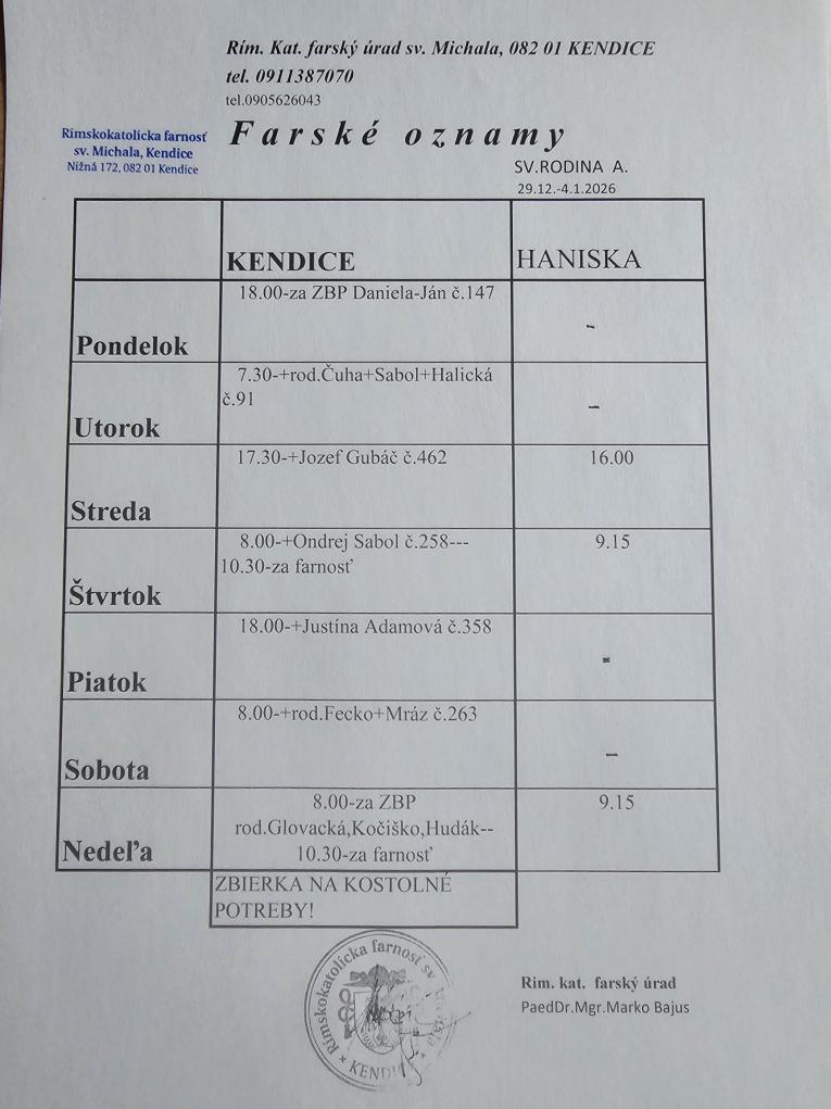 farské oznamy