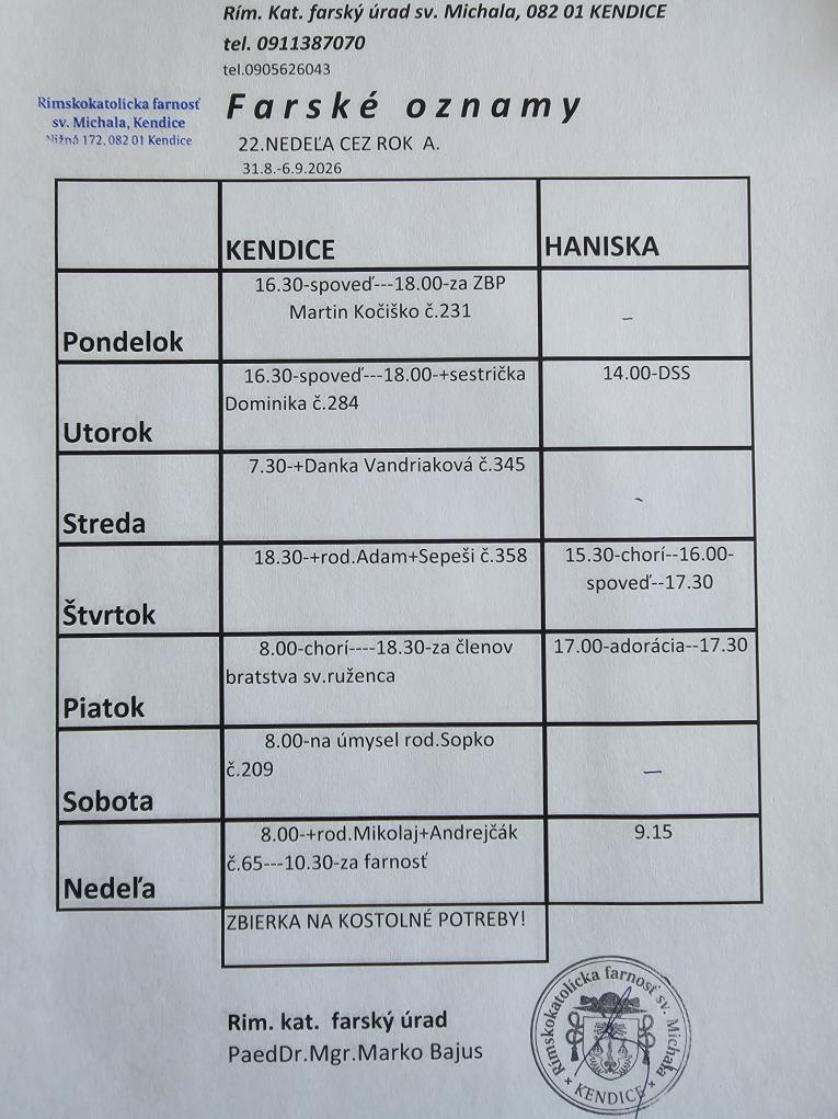 farské oznamy