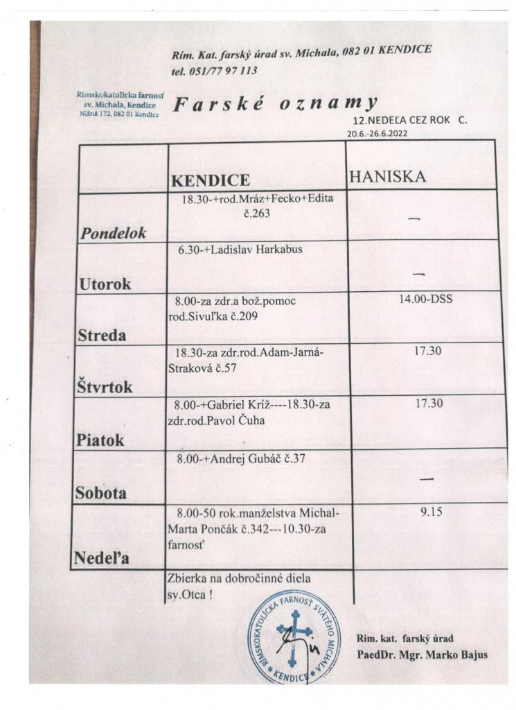 farské oznamy