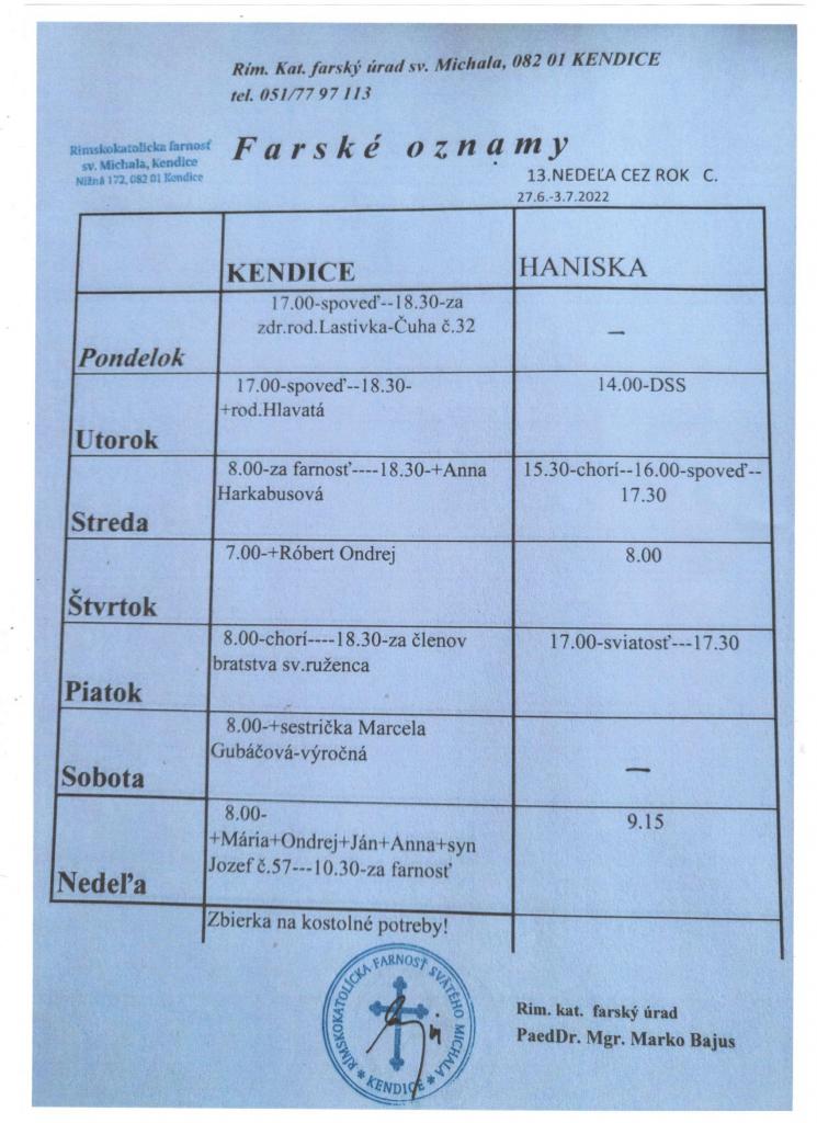 farské oznamy