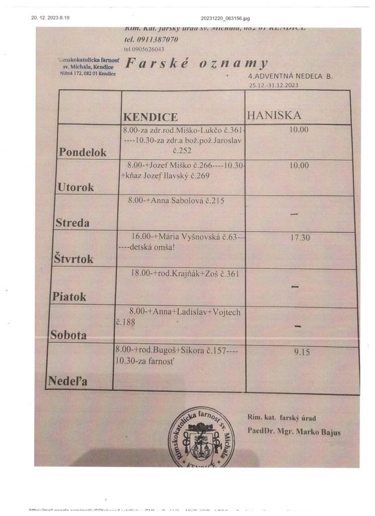 farské oznamy