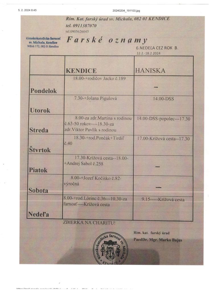 farské oznamy