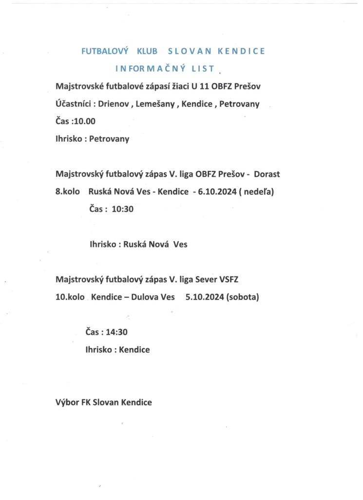 informačný list