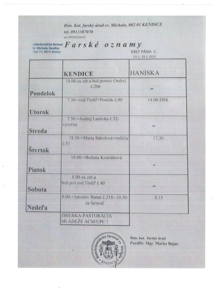farské oznamy