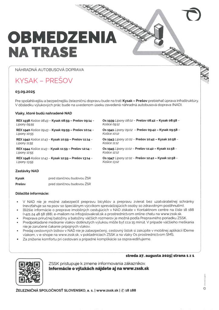 Obmedzenia na&nbsp;trase