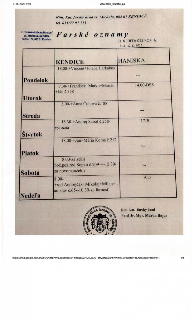 farské oznamy