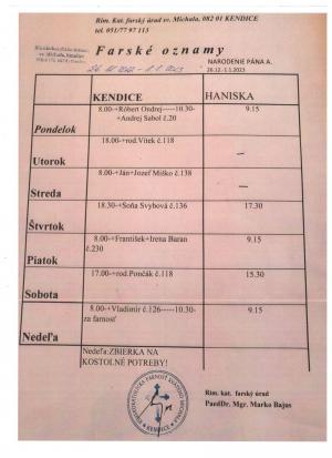 Farské oznamy od 26.12.22-1.1.2023