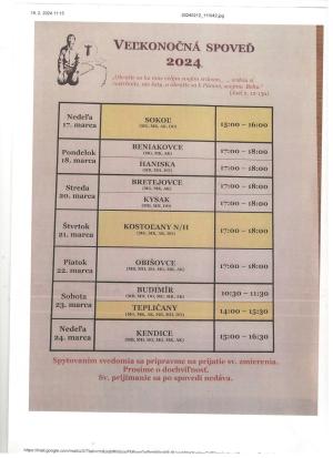 veľkonočná spoveď 2024