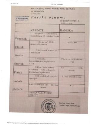 Farské oznamy od 28.10.-3.11.2024