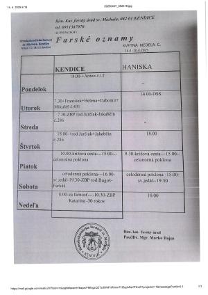 Farské oznamy