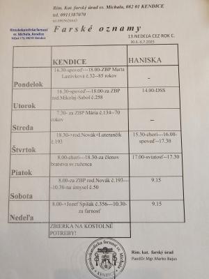 farské oznamy