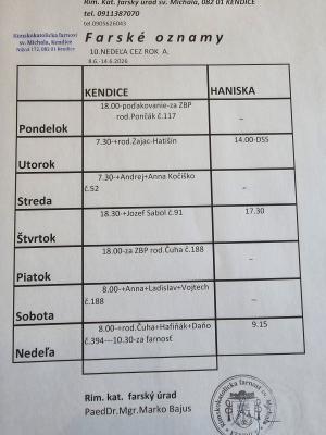 Farské oznamy
