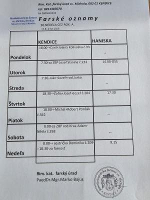 Farské oznamy