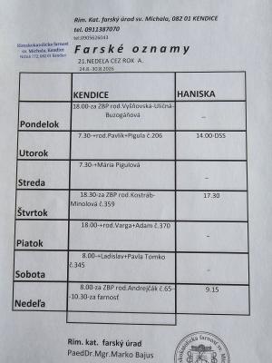 Farské oznamy